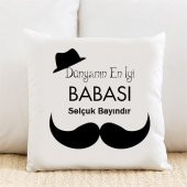 Dünyanın En İyi Babası Kişiye Özel Yastık Kılıfı Pi30 - 1