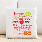 I Love You Kişiye Özel Yastık Kılıfı Pi53 - 1