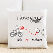 I Love You Kişiye Özel Yastık Kılıfı Pi157 - 1