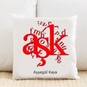 AŞK Kişiye Özel Yastık Kılıfı Pi237 - 1