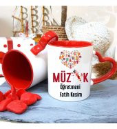 Müzik Öğretmenine Özel Öğretmenler Günü Hediyesi Kişiye Özel Kupa Bardak - 1