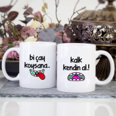 Kişiye Özel Çay Koysana İkili Kupa Bardak - 1