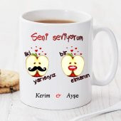 Bir Elmanın İki Yarısıyız Kişiye Özel Kupa Pi174 - 1