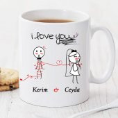 I Love You Kişiye Özel Kupa Pi155 - 1
