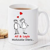 Mutluluklar Dileriz Kişiye Özel Kupa Pi78 - 1