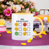 Kişiye Özel Bugün Nasıl Hissediyorsun Emoji Kupa - Sarı - 1
