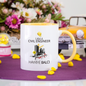 Kişiye Özel Sarı Renkli İnşaat Mühendisi Kupa Bardak thumbnail 1