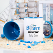 Kişiye Özel Mavi Renkli Bilişim Teknolojileri Kupa Bardak - 2