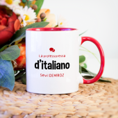 Kişiye Özel İtalyanca Öğretmeni Kupa Bardak - Kırmızı (Bayan) thumbnail 1