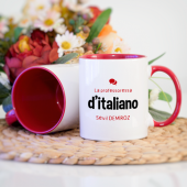 Kişiye Özel İtalyanca Öğretmeni Kupa Bardak - Kırmızı (Bayan) thumbnail 2