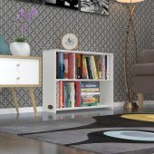 Kenzlife kitaplık süper ga 060*80*19 byz 2 katlı tek bölme ofis mutfak banyo dolabı arkalıksız - 1