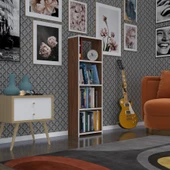 Kenzlife kitaplık süper ga 120*40*19 cvz 4 katlı tek bölme ofis mutfak banyo dolabı arkalıksız thumbnail 1