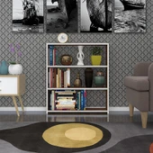 Kenzlife kitaplık süper ga 090*80*19 cvz 3 katlı tek bölme ofis mutfak banyo dolabı arkalıksız thumbnail 2