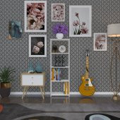 Kenzlife kitaplık süper ga 120*40*19 byz 4 katlı tek bölme ofis mutfak banyo dolabı arkalıksız thumbnail 2