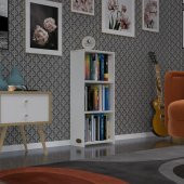 Kenzlife kitaplık süper ga 090*40*19 byz 3 katlı tek bölme ofis mutfak banyo dolabı arkalıksız - 1