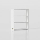 Kenzlife kitaplık süper ga 090*80*19 byz 3 katlı tek bölme ofis mutfak banyo dolabı arkalıksız - 3