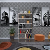 Kenzlife kitaplık süper ga 150*80*19 cvz 5 katlı tek bölme çift bölme opsiyonlu ofis mutfak banyo dolabı arkalıksız thumbnail 3