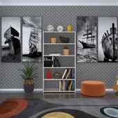 Kenzlife kitaplık süper ga 150*80*19 crd 5 katlı tek bölme çift bölme opsiyonlu ofis mutfak banyo dolabı arkalıksız thumbnail 3