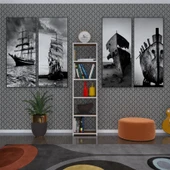 Kenzlife kitaplık süper ga 150*40*19 cvz 5 katlı tek bölme çift bölme opsiyonlu ofis mutfak banyo dolabı arkalıksız thumbnail 2