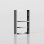 Kenzlife kitaplık süper ga 120*80*19 gri 4 katlı tek bölme ofis mutfak banyo dolabı arkalıksız thumbnail 3