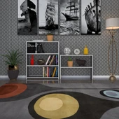 Kenzlife kitaplık süper ga 150*80*19 gri 5 katlı tek bölme çift bölme opsiyonlu ofis mutfak banyo dolabı arkalıksız - 2