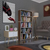 Kenzlife kitaplık süper ga 150*80*19 cvz 5 katlı tek bölme çift bölme opsiyonlu ofis mutfak banyo dolabı arkalıksız thumbnail 1