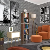 Kenzlife kitaplık süper ga 150*40*19 cvz 5 katlı tek bölme çift bölme opsiyonlu ofis mutfak banyo dolabı arkalıksız thumbnail 1