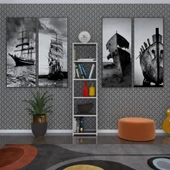 Kenzlife kitaplık süper ga 150*40*19 gri 5 katlı tek bölme çift bölme opsiyonlu ofis mutfak banyo dolabı arkalıksız thumbnail 3