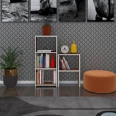 Kenzlife kitaplık süper ga 150*40*19 cvz 5 katlı tek bölme çift bölme opsiyonlu ofis mutfak banyo dolabı arkalıksız thumbnail 3