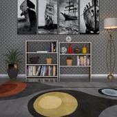 Kenzlife kitaplık süper ga 180*80*19 cvz 6 katlı tek bölme çift bölme opsiyonlu ofis mutfak banyo dolabı arkalıksız thumbnail 2