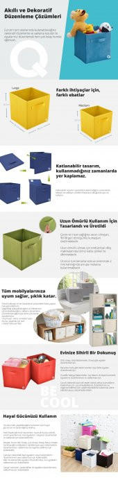 Çok Amaçlı Dolap İçi Düzenleyici Kutu - Mavi Çizgili - 2