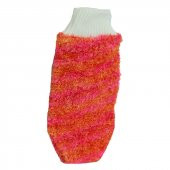 Lastikli El Geçmeli Yumuşak Eldiven Banyo Lifi Pembe-Turuncu 20x10 Cm - 3