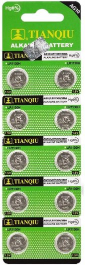 Buton Pil - Saat Lazer Hesap Makinesi Pili 10lu Paket  AG10  - LR1130H - 389A -1.55V - 1