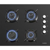 Turbo Kristal Siyah Cam Ankastre Set (DA6-830 Davlumbaz + Ko-40 Tahdf Ocak + B66-SF2 Fırın) - 2
