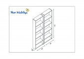 Nur Mobilya Poyraz 2li Kitaplık Meşe-Beyaz - 2