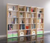 Nur Mobilya 5li Arkalıklı Kitaplık Meşe Beyaz - 2