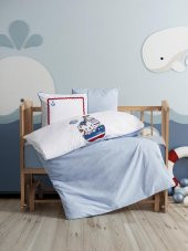 Cotton Box Pucnh Nakışlı Bebek Nevresim Takımı Miniyo Mavi - 1