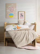 Cotton Box Pucnh Nakışlı Bebek Nevresim Takımı Kiddo Krem - 1
