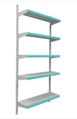 5 Katlı Market Rafı - Duvara Monte, Ekonomik Market Rafı  Kırmızı 30x95 cm - 2