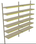 6 Katlı 2'li Market Rafı - Duvara Monte, Ekonomik Market Rafı  Siyah 30x75 cm - 4