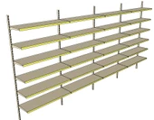 6 Katlı 4'lü Market Rafı - Duvara Monte, Ekonomik Market Rafı  Mavi 30x95 cm thumbnail 6