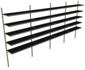 6 Katlı 4'lü Market Rafı - Duvara Monte, Ekonomik Market Rafı  Kırmızı 30x95 cm thumbnail 11