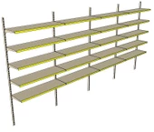 6 Katlı 4'lü Market Rafı - Duvara Monte, Ekonomik Market Rafı  Mavi 30x95 cm thumbnail 10