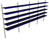 6 Katlı 4'lü Market Rafı - Duvara Monte, Ekonomik Market Rafı  Turuncu 30x75 cm thumbnail 12