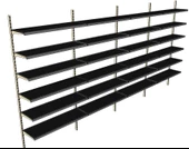 6 Katlı 4'lü Market Rafı - Duvara Monte, Ekonomik Market Rafı  Turuncu 30x75 cm thumbnail 2