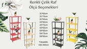 5 Katlı Mavi Renk Çelik Raf - Çiçeklik Rafı, Ofis Rafı  31x93 cm 150 cm 1.00 mm - 4