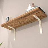 L Konsol Duvar Rafı - Duvara Monte Raf  Siyah 20x60 cm thumbnail 5