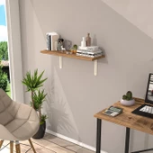 L Konsol Duvar Rafı - Duvara Monte Raf  Meşe 20x60 cm thumbnail 3