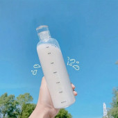 Porsima 2407 Borosilikat Cam Su Şişesi - Su İçme Saatli Dereceli Matara Suluk - Şeffaf 750 mL - 5