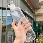 Porsima 2407 Borosilikat Cam Su Şişesi - Su İçme Saatli Dereceli Matara Suluk - Şeffaf 750 mL - 6
